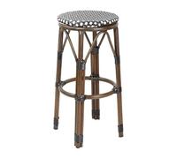 Bolero Lot de 2 tabourets de Bar en rotin synthétique Style Parisien à Pois Noirs