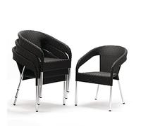 Bolero Lot de 4 chaises de bistrot enveloppantes en osier
