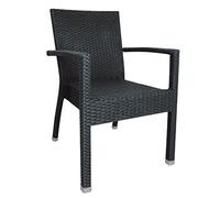 Bolero Lot de 4 fauteuils en osier Gris anthracite