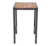 Bolero Mange-debout carré en acier et acacia 600 mm, cadre en acier résistant à la corrosion et plateau en bois pré-huilé, taille : 1000 (H) x 600 (L) x 600 (P) mm, DS155