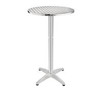 Bolero - Mange-debout, table haute de bar ronde Bolero 60 cm en acier inoxydable bonne résistance aux intempéries, table de bistrot, terrasse, mobilier de jardin pour intérieur et extérieur U502