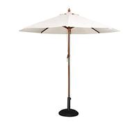 Bolero Parasol rond à poulie, 3 mètres de diamètre, couleur : crème, taille : 2,37 (H) x 2,5 (Dia) m, diamètre de poteau de 38 mm, poulie ergonomique, base vendue séparément, CB513