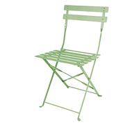 Bolero - Perth FT270 - Lot de 2 chaises de terrasse pliantes en acier Vert clair - Intérieur/extérieur, jardin, événements, chaises de mariage