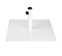 Bolero Pied de Parasol Plat en métal Blanc, Acier avec revêtement en Poudre, 18 kg