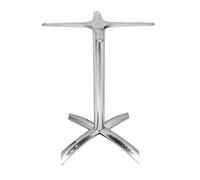 Bolero Pied de table aluminium base supérieure basculante, taille : 680 (H) x 618 (L) mm, hauteur standard, utilisation intérieure et extérieure, à utiliser avec des plateaux de table de 600 mm, GF962