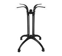 Bolero Pied de table Brasserie en fonte, noire, 720(H) x 620(W)mm, hauteur standard, poids : 15 kg, intérieur et extérieur, pieds réglables, plateaux jusqu'à 800 mm de diamètre, HC298