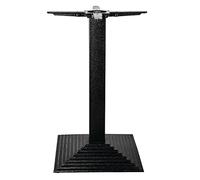 Bolero Pied de table en fonte carré effet escalier, noire, dimensions : 720 (H) x 425 (L) mm, pré-percé, utilisation avec des plateaux ronds jusqu'à 800 mm (vendus séparément), CE153