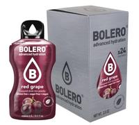 Boléro RED GRAPE 24x3g | Jus en poudre sans sucre, édulcoré à la stévia + vitamine C | pour enfants et sportifs | sans gluten, végétalien | goût de raisin rouge