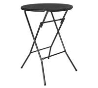 Bolero Table de Bar Pliante en polyéthylène Haute densité 800 mm Noir