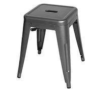 Bolero Tabourets Bas Bistro en Acier Gris Métal