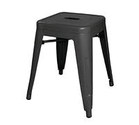 Bolero Tabourets Bas Bistro en Acier Noirs (Lot de 4)
