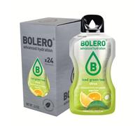 Bolero THÉ VERT GLACÉ AGRUMES 24x3g | Poudre pour boisson sans sucre, édulcorée à la stévia + vitamine C | convient aux enfants, aux sportifs et aux diabétiques