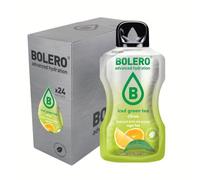 Bolero THÉ VERT GLACÉ AGRUMES 24x8g | Poudre pour boisson sans sucre, édulcorée à la stévia + vitamine C | convient aux enfants, aux sportifs et aux diabétiques