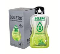 Bolero THÉ VERT GLACÉ MENTHE & CITRON VERT 24x3g | Poudre pour boisson sans sucre, édulcorée à la stévia + vitamine C | convient aux enfants, aux sportifs et aux diabétiques