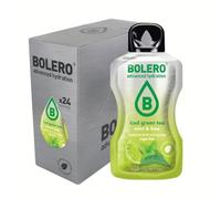 Bolero THÉ VERT GLACÉ MENTHE & CITRON VERT 24x8g | Poudre pour boisson sans sucre, édulcorée à la stévia + vitamine C | convient aux enfants, aux sportifs et aux diabétiques
