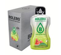 Bolero THÉ VERT GLACÉ PASTÈQUE 24x8g | Poudre pour boisson sans sucre, édulcorée à la stévia + vitamine C | convient aux enfants, aux sportifs et aux diabétiques | sans gluten
