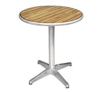 Bolero U428 Rond Piédestal Table Bistro Frêne Et Aluminium Dessus, 600 Mm, Argent Marron