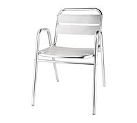 Bolero U501 Lot de 4 chaises en aluminium avec accoudoirs arqués
