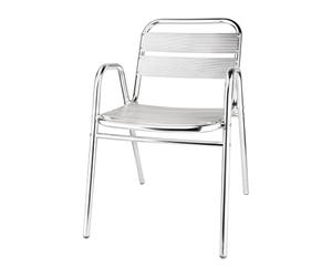 Bolero U501 Lot de 4 chaises en aluminium avec accoudoirs arqués