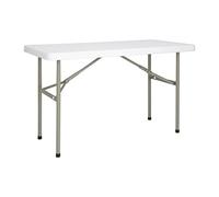 Bolero - U543 - Table pliante rectangulaire robuste, Blanc, 1,2 m (simple) - Pieds verrouillables à charnière, cadre en acier, installation facile