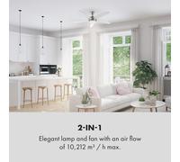 Bolero ventilateur de plafond 134cm éclairage 55W télécommande blanc