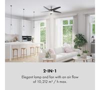 Bolero ventilateur de plafond 134cm éclairage 55W télécommande noir