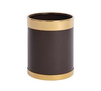 Bolero - Corbeille à papier Bolero marron 10,2 L avec bordure dorée - Poubelle solide en acier léger - Idéale pour les bureaux, les halls d'entrée et les hôtels Y804