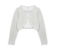Bolerose Boléro Cardigan Scintillant à Manches Longues pour Fille Enfant (Argent, 13-14 Ans)