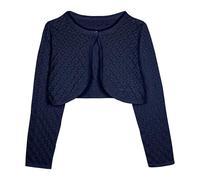 Bolerose Boléro Fille Maille Ajourée Manches Longues, Bleu Nuit, 11-12 Ans