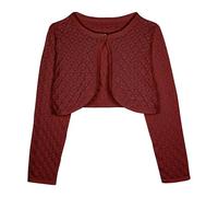 Bolerose Boléro Fille Maille Ajourée Manches Longues, Bordeau, 11-12 Ans