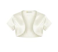 Bolerose Boléro Fille Satin Manches Courtes Cérémonie | Ouvert devant, Sans fermeture, Coupe courte, Très brillant, Facile à superposer, 3-14 ans