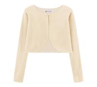 Bolerose Boléro Pull en Velours à Manches Longues pour Fille Enfant (Or Champagne, 9-10 Ans)