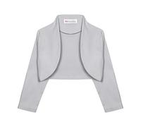Bolerose Filles Manche 3/4 Formel Enfants Adaptés Boléro (Argent, 7-8 Ans)
