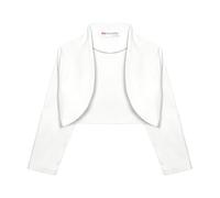 Bolerose Filles Manche 3/4 Formel Enfants Adaptés Boléro (Blanc, 11-12 Ans)