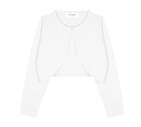 Bolerose Filles Manche Longue Boléro Enfants Cardigan (Blanc, 13-14 Ans)