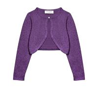 Bolerose Filles Manche Longue Boléro Scintillante Enfants Cardigan (Violet, 3-4 Ans)