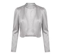 Bolerose Formel Satin Manches Longues Boléro Veste (Argenté, M)