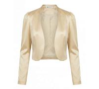 Bolerose Formel Satin Manches Longues Boléro Veste (Champagne, XL)