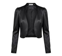 Bolerose Formel Satin Manches Longues Boléro Veste (Noir, S)