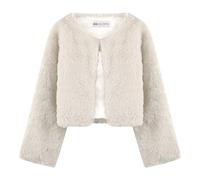 Bolerose Les Filles Confortable Fausse Fourrure Enfants Enfants Boléro Boléro en Maille Veste Manteau (Beige, 5-6 Ans)