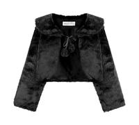 Bolerose Les Filles Confortable Fausse Fourrure Enfants Enfants Boléro Boléro en Maille Veste Portefeuille Manteau (Noir, 5-6 Ans)