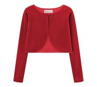 Bolerose Les Filles Manches-Longues Velours Enfants Enfants Pull Boléro Boléro en Maille (Rouge, 11-12 Ans)