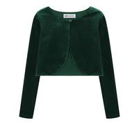 Bolerose Les Filles Manches-Longues Velours Enfants Enfants Pull Boléro Boléro en Maille (Vert, 7-8 Ans)