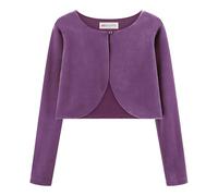 Bolerose Les Filles Manches-Longues Velours Enfants Enfants Pull Boléro Boléro en Maille (Violet, 9-10 Ans)