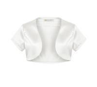 Bolerose Les Filles Satin Manches Courtes Boléro Enfants Enfants Boléro en Maille (Ivoire, 13-14 Ans)
