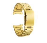 BOLEXA bracelet de montre 12 14 16 18 19 20 21 22 24mm Bracelet de montre à extrémité incurvée en acier inoxydable hommes femmes Bracelet à boucle pliante en métal (Color : Gold, Size : 22mm)
