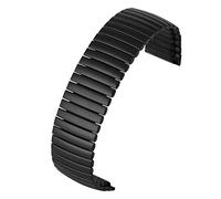 BOLEXA bracelet de montre 20 / 22mm Montre En Acier Inoxydable Bracelet Argent/Noir Remplacement Pratique Bracelet Extensible Longueur Aucun Boucle De Courroie Scrub (Color : Black, Size : 22mm)