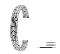 BOLEXA bracelet de montre Bracelet en acier universel 8mm 10mm 12mm 14mm mince femmes mode bande Bracelet montre bande accessoires (Color : Silver, Size : 8mm)