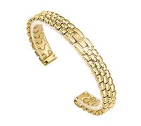 BOLEXA Bracelet de montre en acier inoxydable, en métal brillant et poli, for femmes, Bracelet Ultra-fin(Gold,12mm)