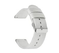 BOLEXA bracelet nato Bracelet en toile de Nylon Bracelet de montre respirant à dégagement rapide Bracelet de remplacement 18mm 20mm 22mm 24mm (Color : Blanc, Size : 20mm)